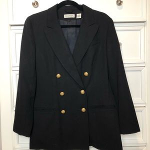Ann Taylor Gold Buttons Black Blazer